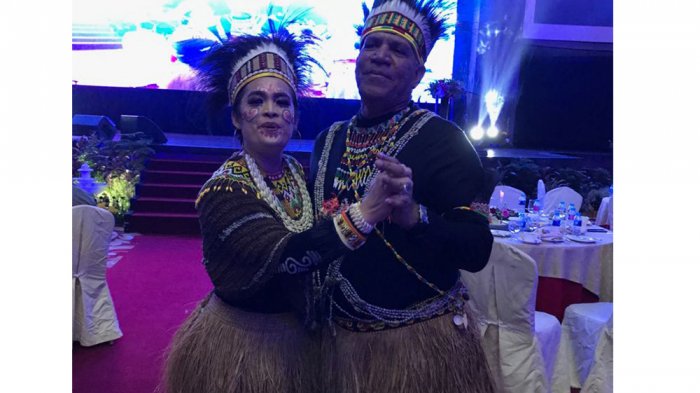 Irjen Pol Paulus Waterpauw saat pisah sambut di Grand Aston Medan, Kamis (24/8/2018) malam.