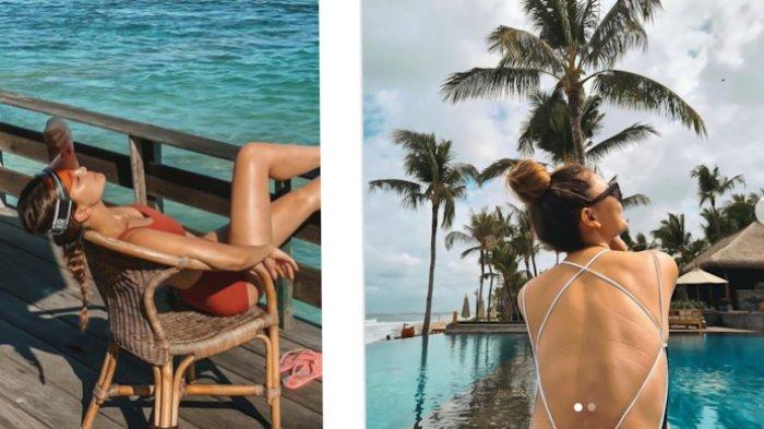 FOTO ILUSTRASI BALI - Potret Luna Maya saat di Pantai Pulau Bali.