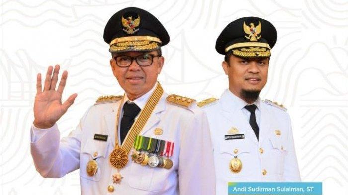 PROFIL Gubernur Nurdin Abdullah Ditangkap KPK, Nurdin Jadi Gubernur Diusung PDIP, PKS dan PAN. Foto Gubernur Nurdin Abdullah dan wakilnya Andi Sudirman