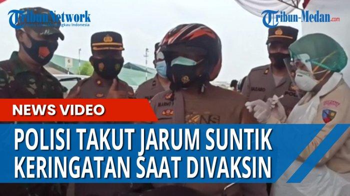 TAKUT JARUM SUNTIK, Seorang Polisi Keringatan saat Divaksin, Atasan: Sudah Lihat Cewek Itu Saja