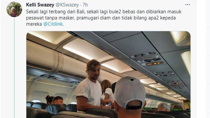 VIRAL Foto Bule Bebas Tak Bermasker di Pesawat hingga Citilink Beri Klarifikasi