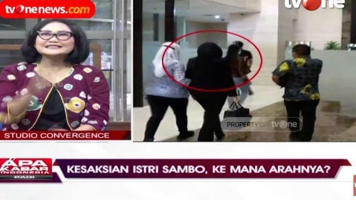 Ahli Mikro Ekspresi sebut cara jalan Putri Candrawathi di Bareskrim Polri menandakan butuh perlindungan. (Youtube/tvOneNews)