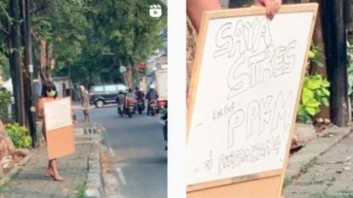 Aksi Dinar Candy berbikini di pinggir jalan protes PPKM diperpanjang