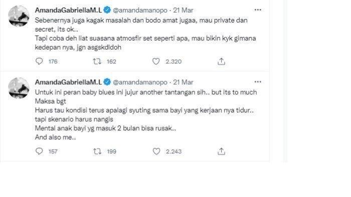Amanda Manopo lagi-lagi keluhkan naskah Ikatan Cinta (Twitter)