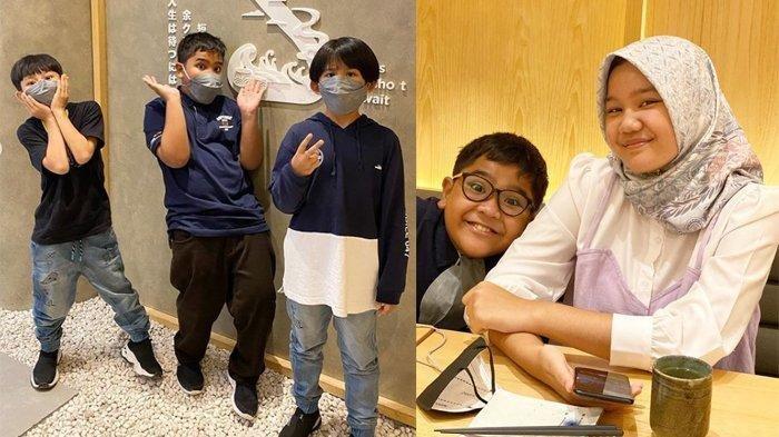 Anak-anak Juliana Moechtar, mantan istri Herman Seventeen dan anak dari suami baru (kanan)