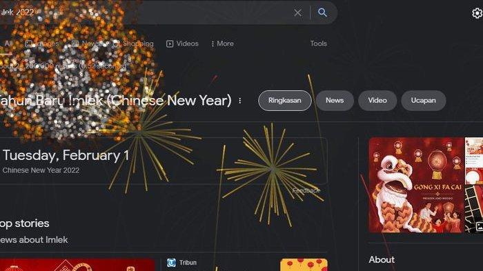 Animasi spesial Imlek 2022 di laman pencarian Google.