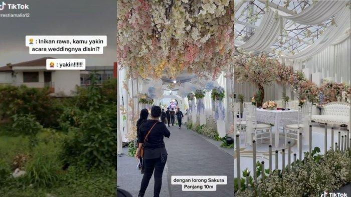 Viral di media sosial, area bekas rawa dirombak jadi tempat menikah mewah berasa di gedung. Berikut cerita pengantin mempelai wanita.