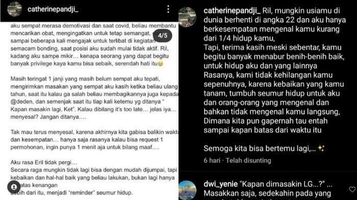 Curhatan sahabat Eril yang merasa menyesal