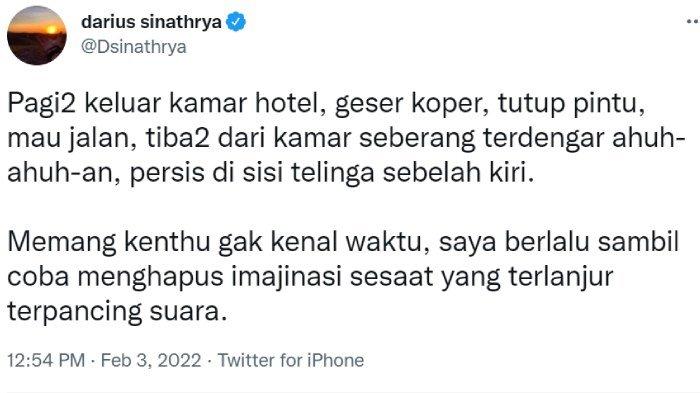 Darius Sinathrya ceritakan momen dengar suara saat keluar kamar hotel