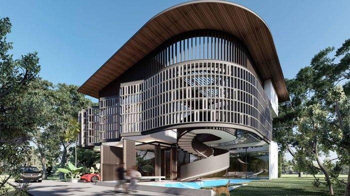 Desain tampak depan rumah baru Ayu Ting Ting.