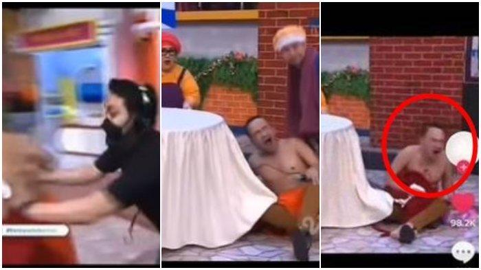 Detik-detik Ruben Onsu didorong kru TV hingga tersungkur menabrak meja