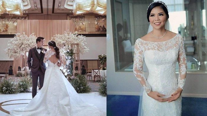 Greysia Polii dalam balutan gaun pengantin