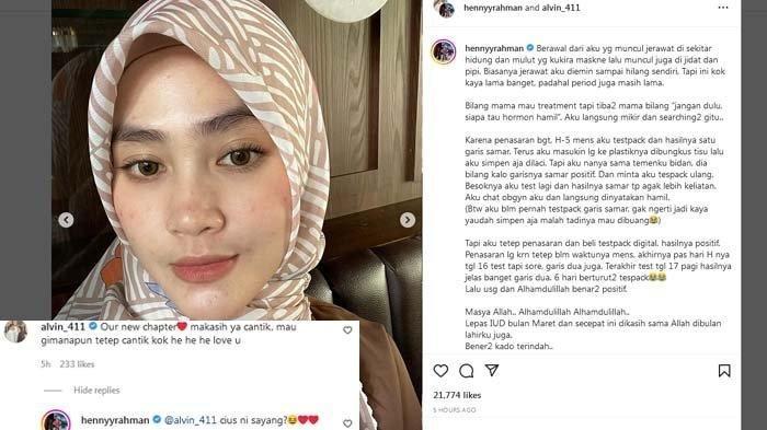Henny Rahman tersipu malu wajahnya dipuji Alvin Faiz tetap cantik meski berjerawat