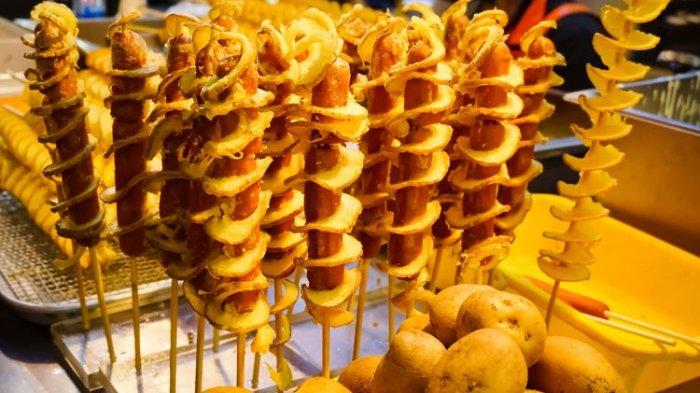 Ilustrasi kentang tornado atau tornado potato