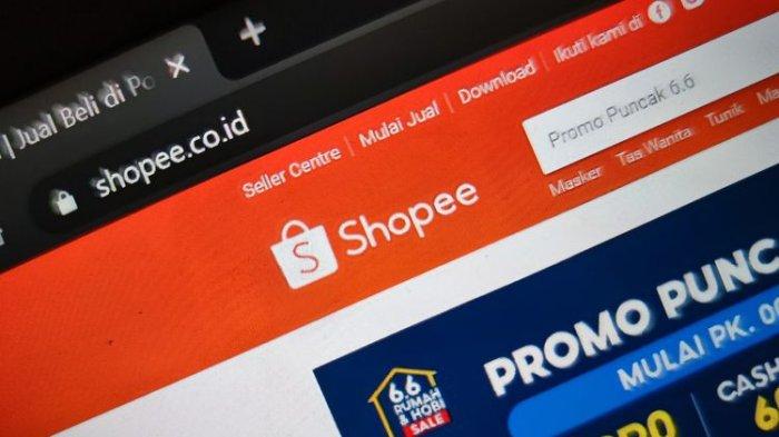 Ilustrasi tampilan website Shopee.