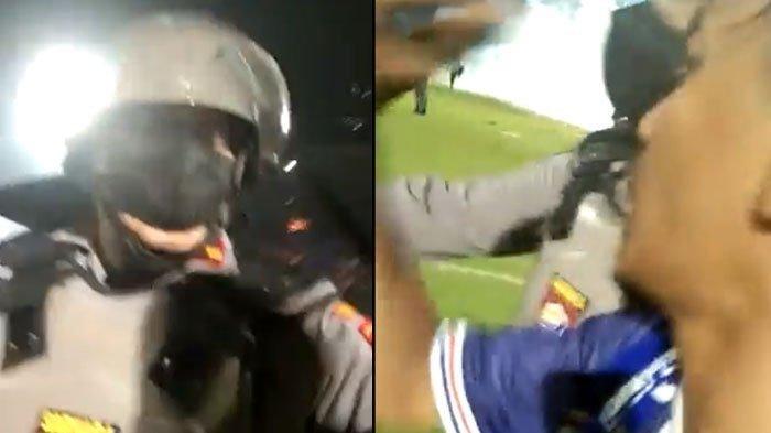 Ini sosok oknum polisi yang membentak Aremania saat diingatkan agar tak menembak gas air mata. Video momen ini viral di media sosial.