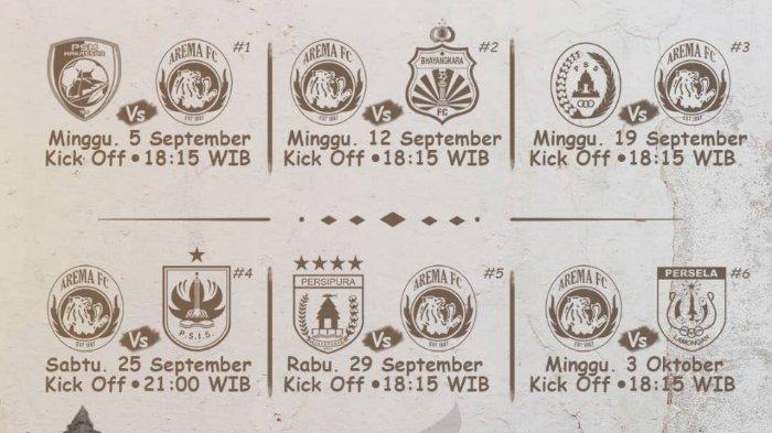 Jadwal Arema FC di Liga 1 musim 2021.