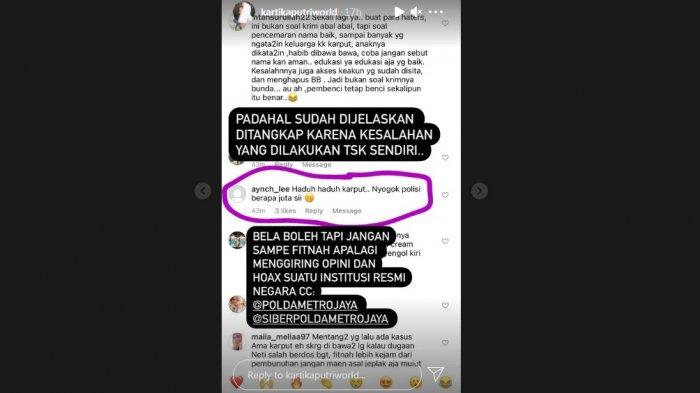 Kartika Putri tanggapi soal penangkapan dr Richard Lee.