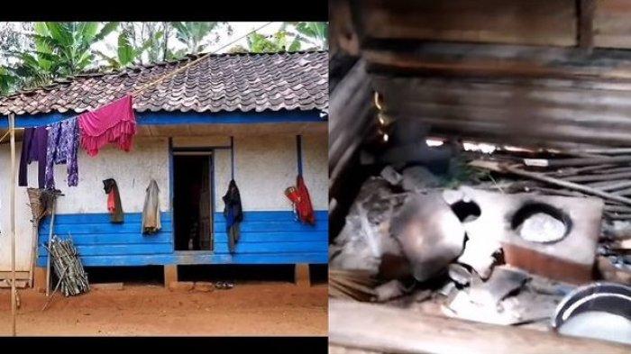 Kondisi rumah orangtua Asep, masak masih pakai kayu