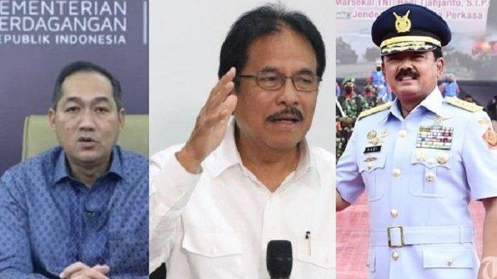 Menteri Perdagangan Muhammad Lutfi, Menteri ATR/BPN Sofyan Djalil dan Mantan Panglima TNI Marsekal (Purn) Hadi Tjahjanto. Ketiga tokoh ini dipanggil ke Istana, Selasa (14/6/2022) di tengah menguatnya isu reshuffle kabinet
