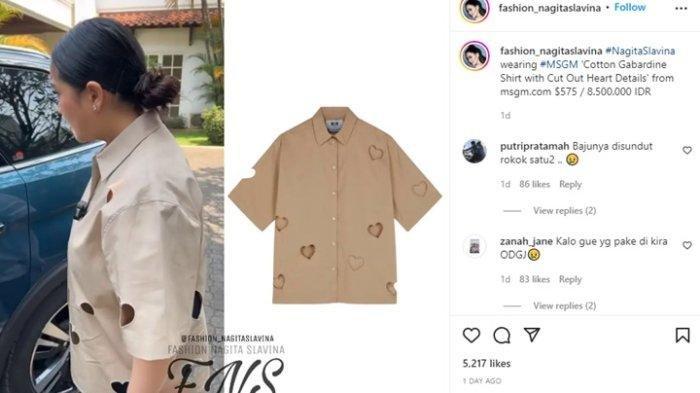 Bukan hanya soal harga, netter juga mengomentari model baju bolong-bolong yang dipakai Nagita Slavina.