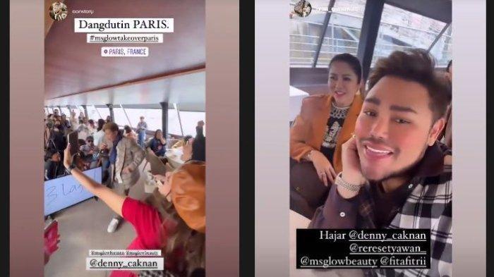 Momen ketika para artis tanag air dangdutan di Paris bareng Denny Caknan.