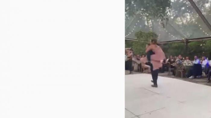 Pengantin terjungkal saat dansa