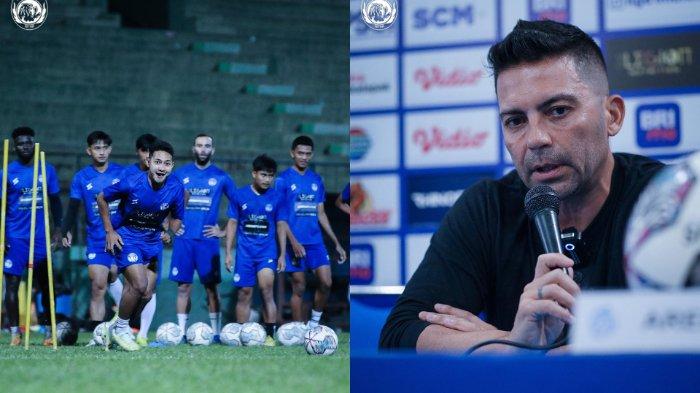 Persiapan Arema FC jelang laga melawan Persebaya Surabaya.