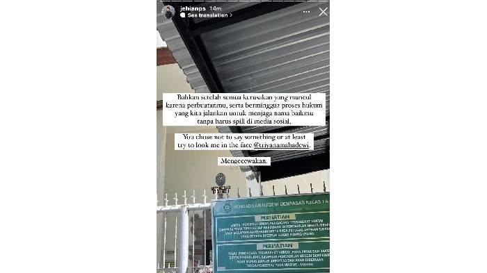 Postingan Jehian mengenai rumah tangga Turah Panangian