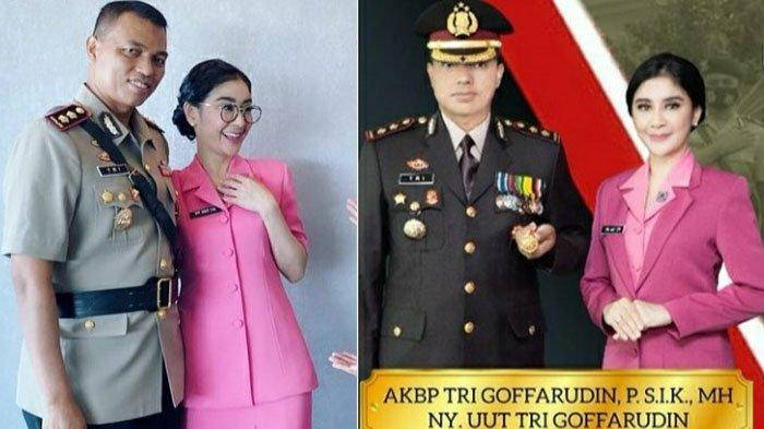 Potret Uut Permatasari dengan sang suami, yang kini jadi Kapolres Gowa