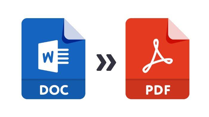 Ilustrasi proses kompres file Microsfot Word ke PDF.