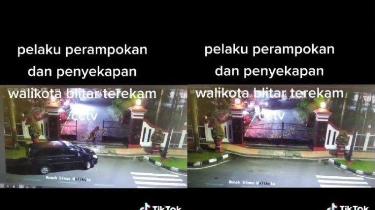 Rekaman CCTV saat rumah dinas Wali Kota Blitar didatangi perampok