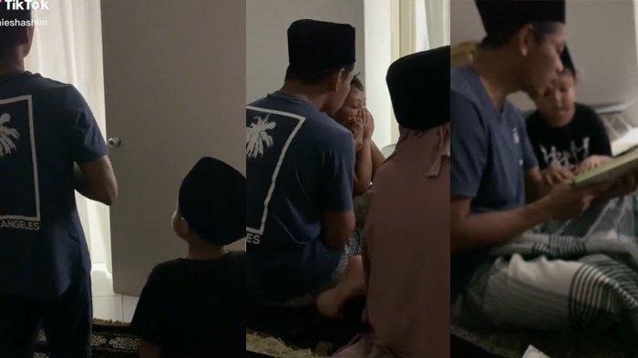 Sang guru terharu kini 2 anaknya punya ayah yang ajari sholat dan mengaji