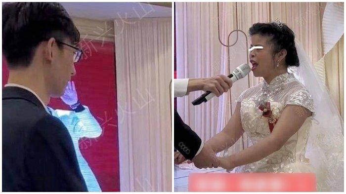 Sang mempelai wanita antusias dinikahi pria muda