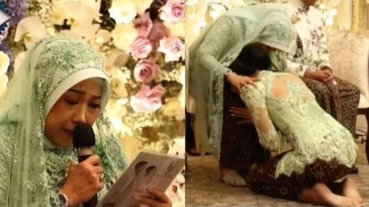 Sofiatun, ibunda Erina Gudono menangis haru
