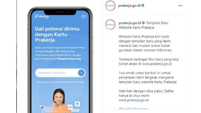 Tampilan dan fitur baru website Kartu Prakerja