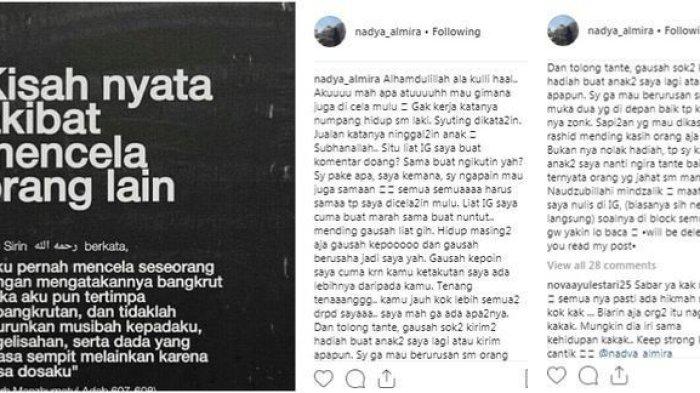 Unggahan Nadya Almira di Instagram