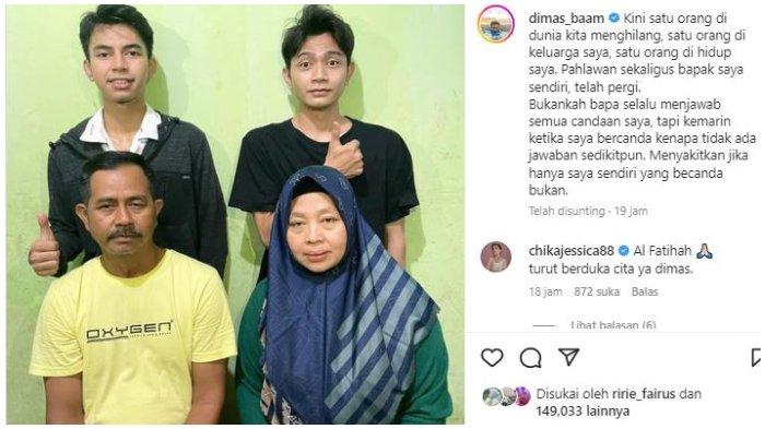 Unggahan pilu Dimas Ahmad pasca sang ayah meninggal dunia