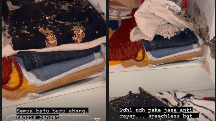 Unggahan Rachel Vennya yang menunjukkan baju-baju Xabiru dimakan rayap