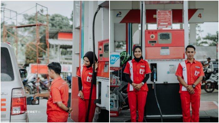 Viral foto prewedding pekerja SPBU (1)