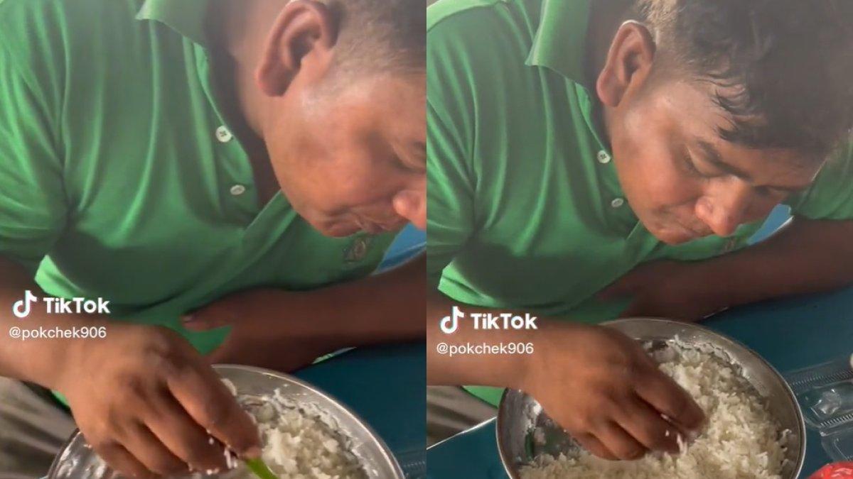 Viral pria makan tanpa lauk demi kumpulkan uang