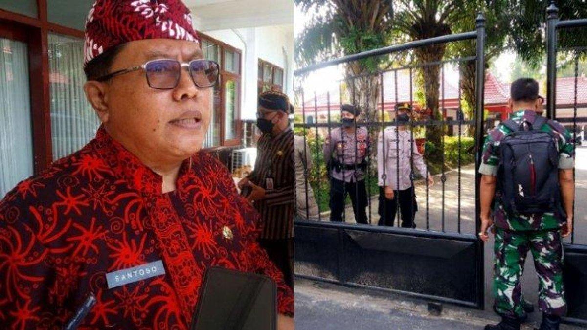Wali Kota Blitar, Santoso dan (Kanan) Suasana Rumah Dinas Wali Kota Blitar pasca-terjadi perampokan. Berikut fakta-fakta kasus perampokan yang menimpa Wali Kota Blitar Santoso.