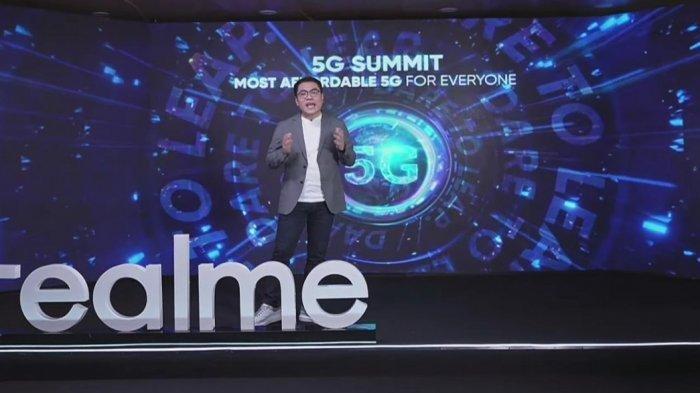 Marketing Director Realme Indonesia Palson Yi di acara Realme 5G Summit, Selasa (8/6/2021)