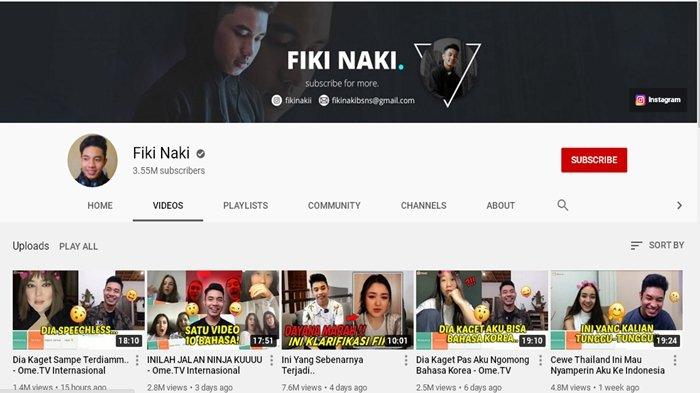 Akun YouTube Fiki Naki