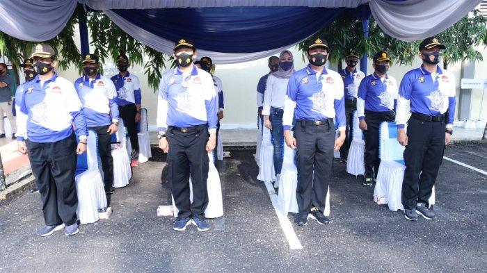 Upacara Pembukaan Kejuaraan Sepak Takraw Piala Kapolda Sumatera Selatan Dalam Rangka HUT POLANTAS KE 65 TA 2020 di halaman Gedung Drs. Warsito, SH Komplek Pakri Palembang, Selasa (15/09/2020).