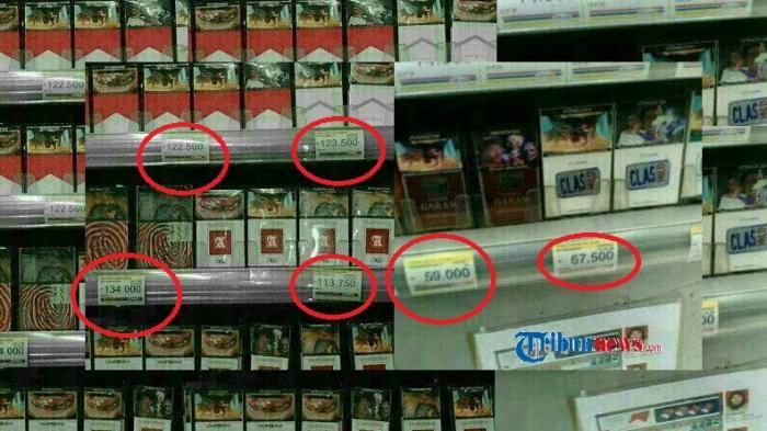 Label harga rokok yang bikin kaget dan jadi viral di Facebook, Sabtu (20/8/2016).