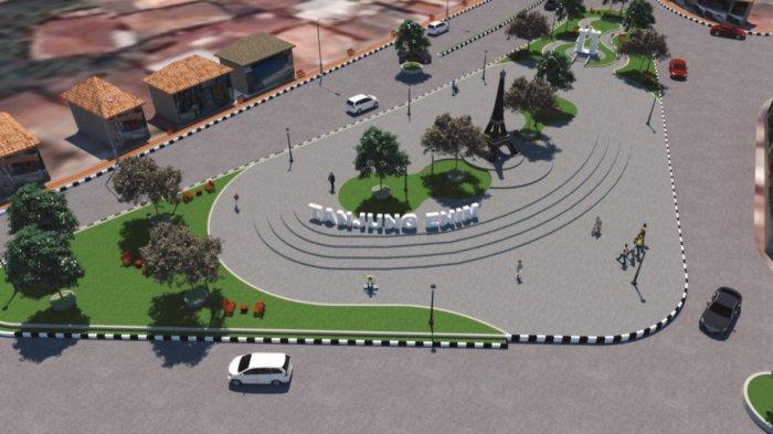 Gambar Maket : Rencana Plaza Saringan Tanjung Enim mendukung kota Tanjung Enim sebagai kota wisata