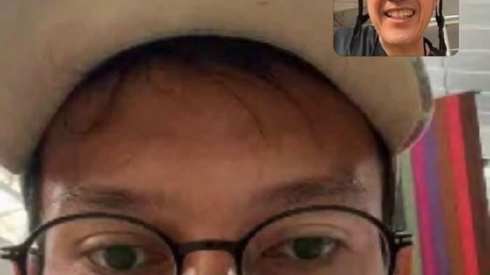 Mohammad Ahsan saat video call dengan Ketua PBSI Palembang Ratu Dewa, Minggu (1/8/2021)