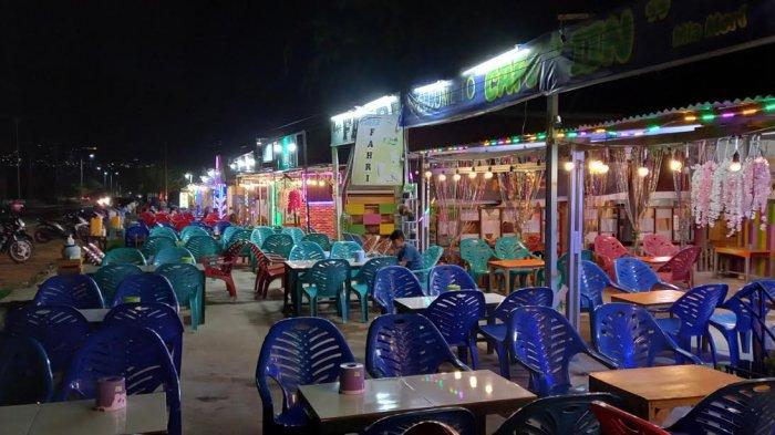 Sebanyak 114 cafe di area Hutan Kota, Jl Jabal Nur, Kelurahan Talise, Kecamatan Palu Timur, Kota Palu, Sulawesi Tengah, sepi pengunjung di Hari Valentine, Minggu (14/2/2021) malam.
