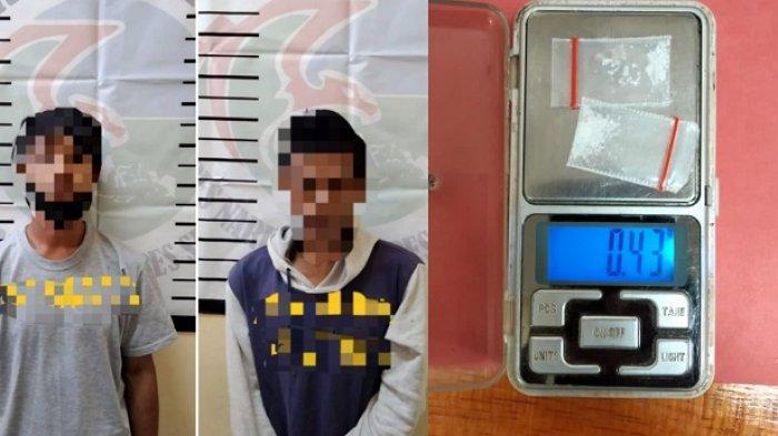 Dua tersangka penyalahguna narkoba di Sigi saat diamankan polisi 1